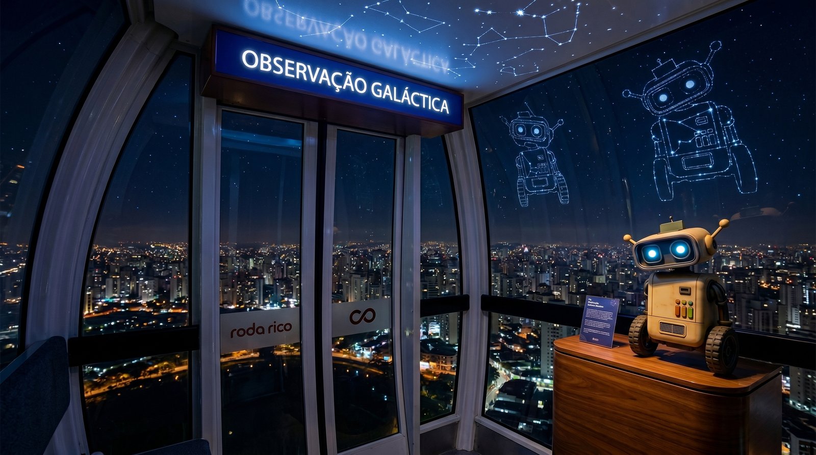 Cabine temática de observação estelar em roda-gigante na Serra Gaúcha