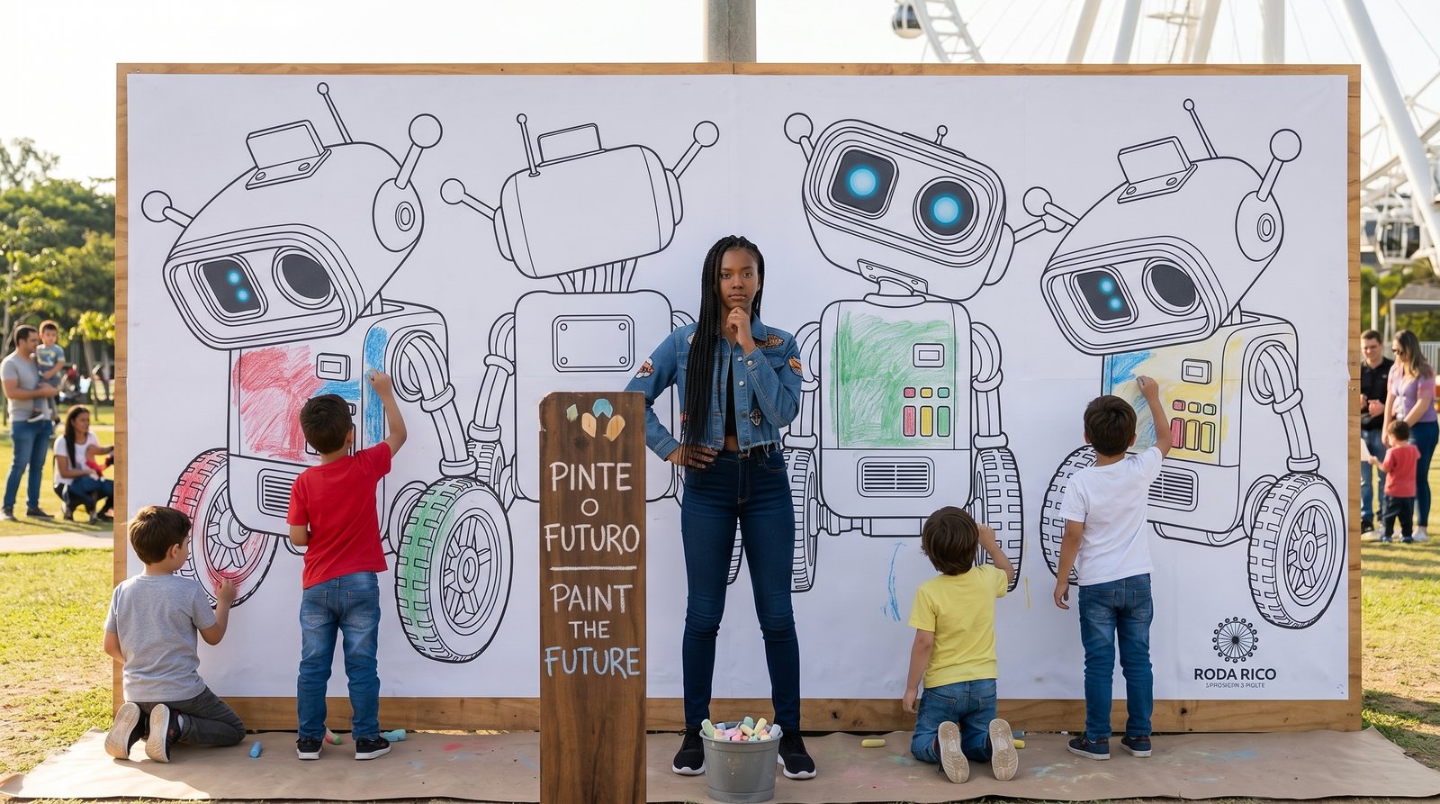 Mural de colorir gigante